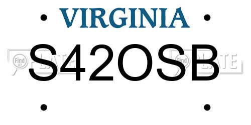 S42OSB Virginia License Plate