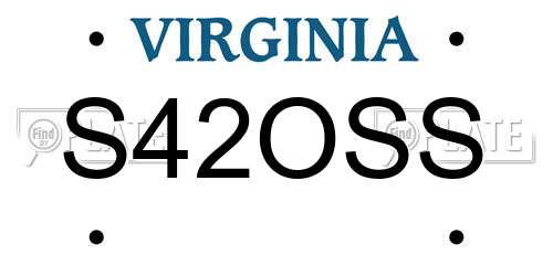 S42OSS Virginia License Plate