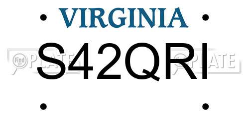 S42QRI Virginia License Plate