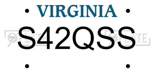 S42QSS Virginia License Plate