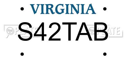 S42TAB Virginia License Plate