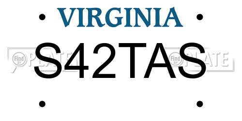 S42TAS Virginia License Plate