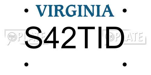 S42TID Virginia License Plate