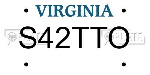 S42TTO Virginia License Plate