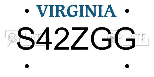 S42ZGG Virginia License Plate