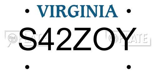 S42ZOY Virginia License Plate