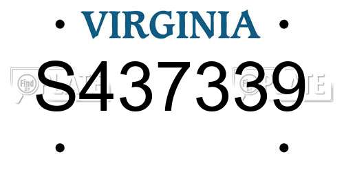 S437339 Virginia License Plate