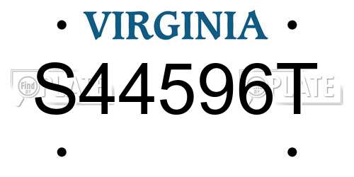 S44596T Virginia License Plate