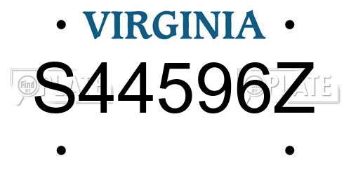 S44596Z Virginia License Plate