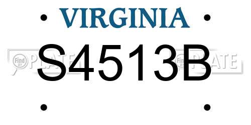 S4513B Virginia License Plate