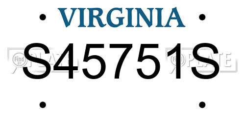S45751S Virginia License Plate