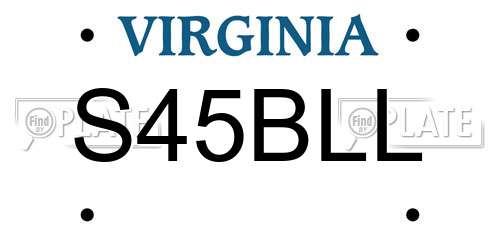 S45BLL Virginia License Plate
