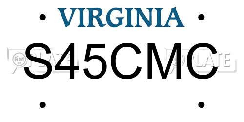 S45CMC Virginia License Plate