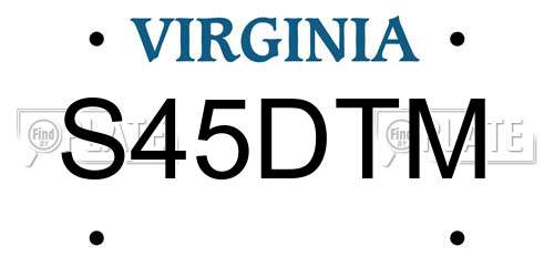 S45DTM Virginia License Plate