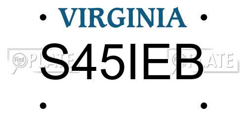 S45IEB Virginia License Plate