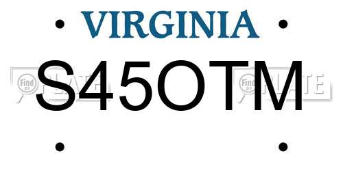 S45OTM Virginia License Plate