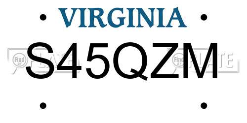S45QZM Virginia License Plate