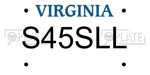 S45SLL Virginia License Plate