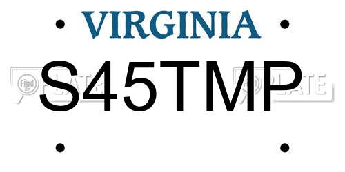 S45TMP Virginia License Plate