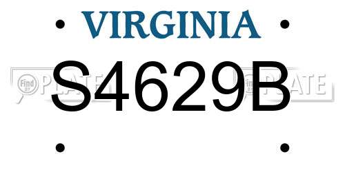S4629B Virginia License Plate