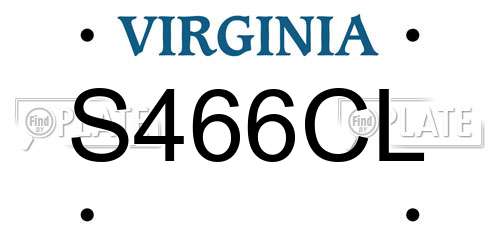 S466CL Virginia License Plate