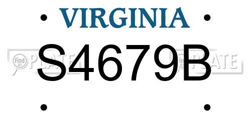 S4679B Virginia License Plate