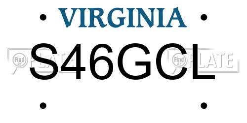S46GCL Virginia License Plate