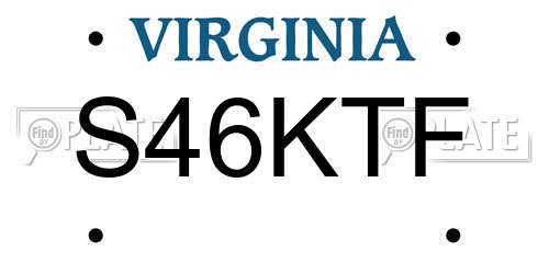 S46KTF Virginia License Plate