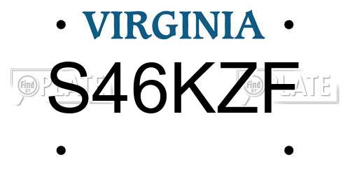 S46KZF Virginia License Plate