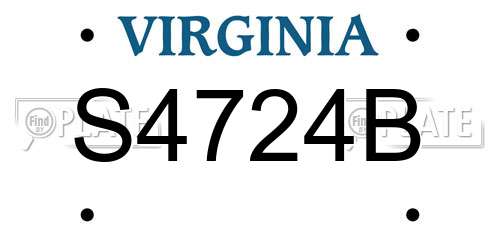 S4724B Virginia License Plate