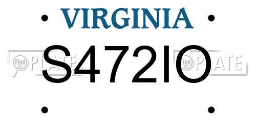 S472IO Virginia License Plate