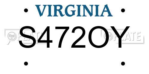 S472OY Virginia License Plate