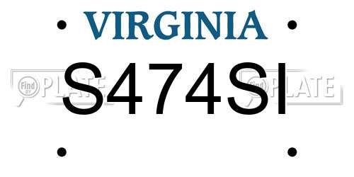 S474SI Virginia License Plate