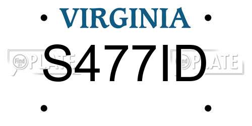 S477ID Virginia License Plate