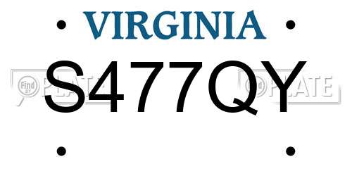 S477QY Virginia License Plate