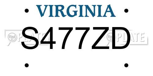 S477ZD Virginia License Plate