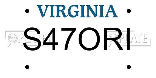 S47ORI Virginia License Plate