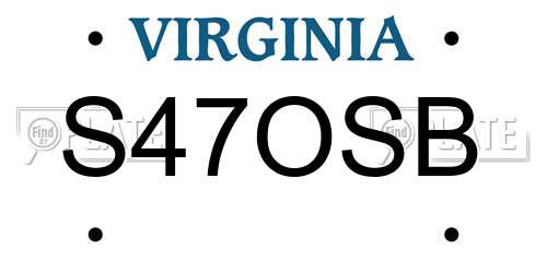 S47OSB Virginia License Plate