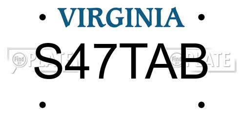 S47TAB Virginia License Plate