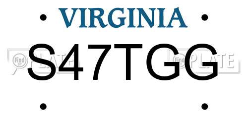 S47TGG Virginia License Plate