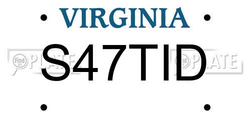 S47TID Virginia License Plate