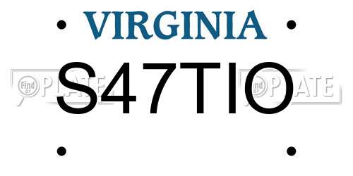 S47TIO Virginia License Plate