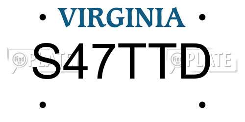 S47TTD Virginia License Plate