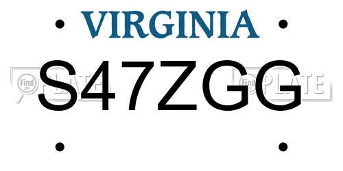 S47ZGG Virginia License Plate