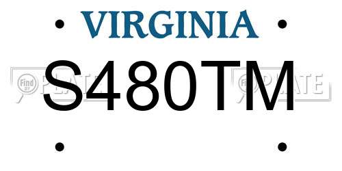 S480TM Virginia License Plate