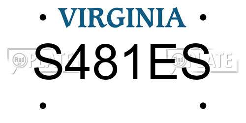 S481ES Virginia License Plate