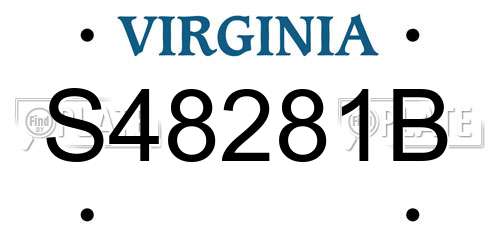 S48281B Virginia License Plate
