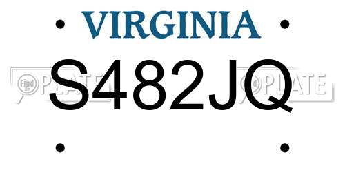 S482JQ Virginia License Plate