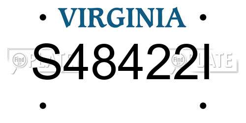 S48422I Virginia License Plate