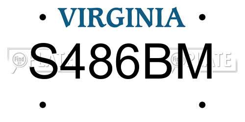 S486BM Virginia License Plate